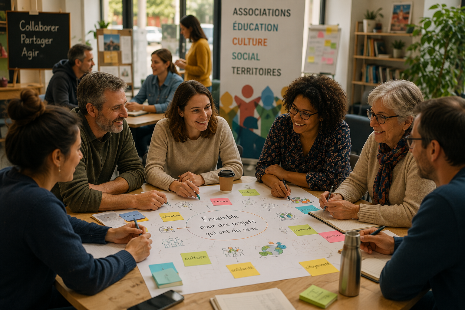 Temps de travail collectif entre partenaires associatifs, éducatifs et territoriaux